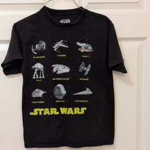 Star Wars Black Tee with Iconic Spaceships VTG